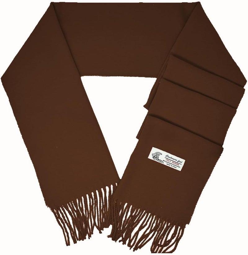 Glory Max Unisex Plain Solid Color Winter Scarf Cashmere Feel Soft Classic 72"x12" - Image 1